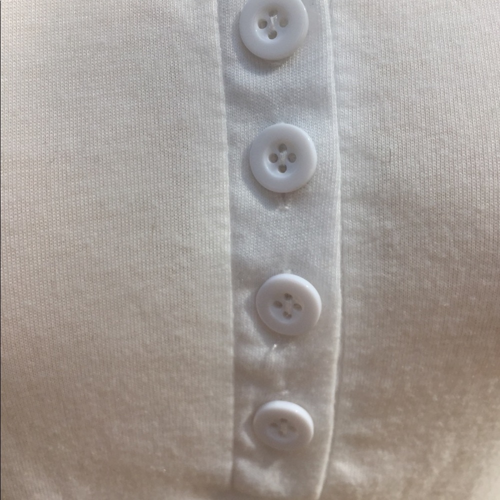Henley style long sleeve white T shirt lounge wear - Picture 4 of 12